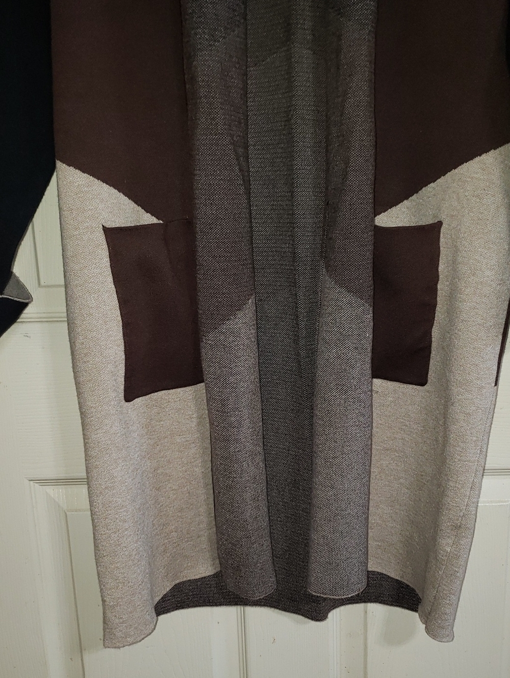 ππ€π DOR DOR COLOR BLOCK CARDIGAN BROWN BLACK TAN SMALL NEW - Picture 4 of 14